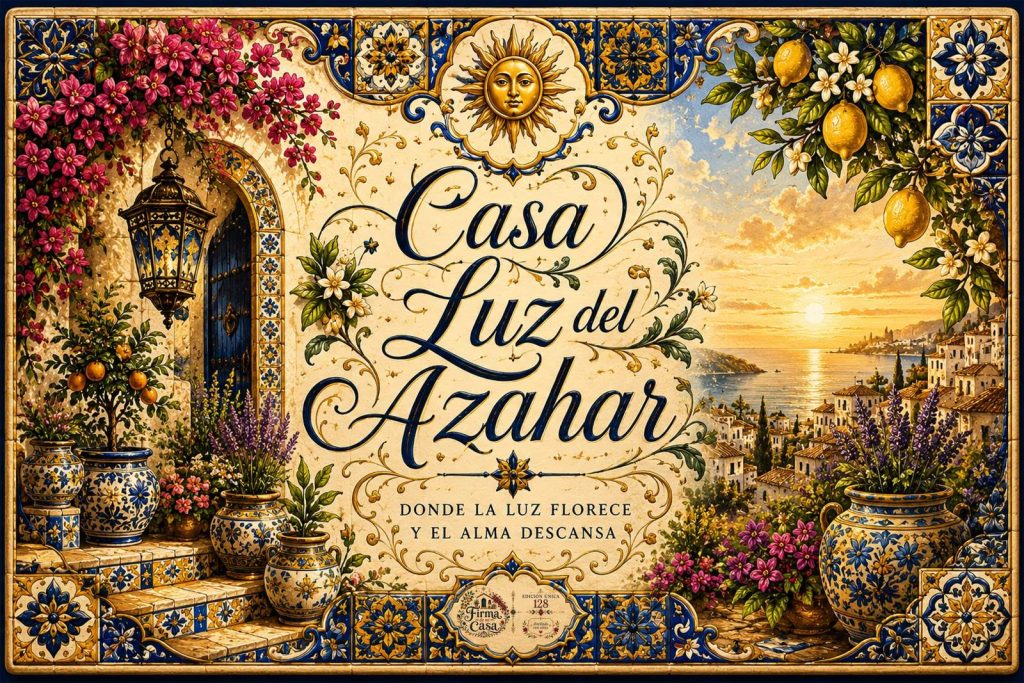 Placa artesanal «Emblema 128» pintada a mano sobre azulejo